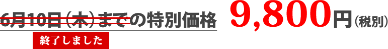 キャンペーン特別定価9,800円